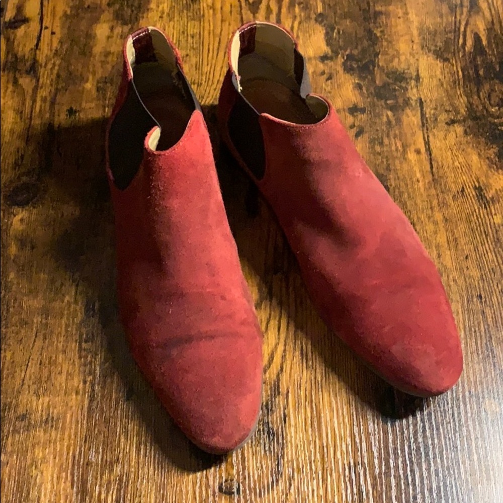 Aldo Red Suede Chelsea Boots